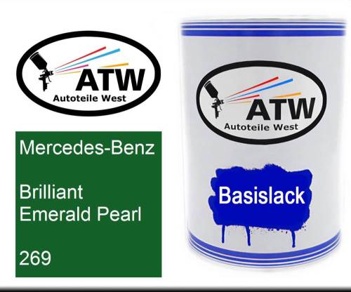 Mercedes-Benz, Brilliant Emerald Pearl, 269: 500ml Lackdose, von ATW Autoteile West.